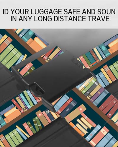 Luggage Straps for Suitcases, Adjustable Travel Belt, Durable Wide Luggage Strap, Cute Suitcase Strap Identifiers with Buckle, Bag Straps for Luggage, Cute Book Pattern - color: Cute Book Pattern