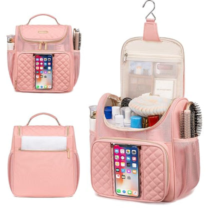 Otevan Large Toiletry Bag for Women Men,Quick Dry Hanging Toiletry Bag - color: Pink