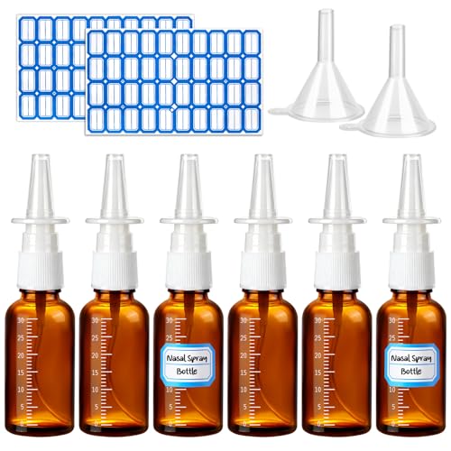 10 Pcs Nasal Spray Bottle Glass Empty Refillable, 30ML/1OZ - color: Brown 30ml 10Pcs
