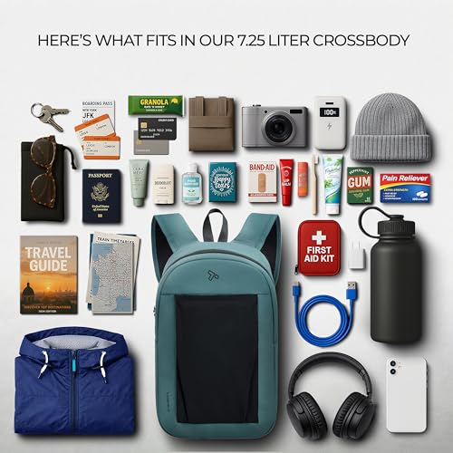 Travelon Anti-Theft The Voyages Small Backpack with XL Water Bottle Pocket - color: Slate Blue