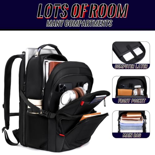 55L Gaming Laptop Backpack, Fits 18.4-19" Laptop, Black - color: Black, size: 18.4 Inch（21.6"x15.4"x9.8"）