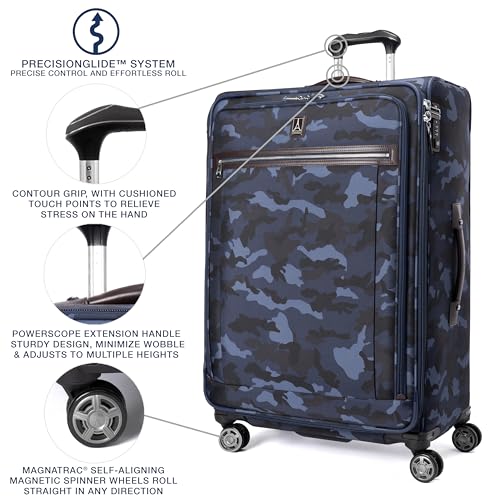 Travelpro Platinum Elite Checked Luggage Spinner, Navy, 29-Inch - color: Navy Camouflage, size: Checked-Large 29-Inch