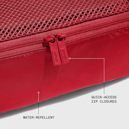 Away Insider Packing Cubes Set of 4, Lightweight Travel Luggage Organizers - color: Cherry Red