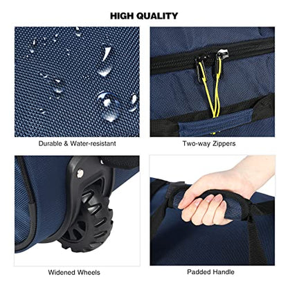REDCAMP 85L/120L/140L Foldable Duffle Bag with Wheels, Large Travel Duffel Bag - color: 120L Navy (Large)