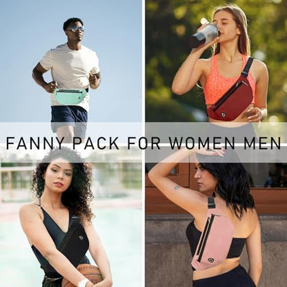Fanny Pack for Women Men,Crossbody Water Resistant Sports Waist Bag Pack - color: 1pack-pink2diy
