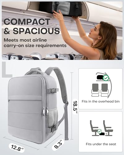 HOTOR Travel Backpack Flight Approved Bag Men Women, Large Grey - color: Grey, size: Large