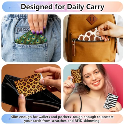 peacoblue 20PCS Leopard and Zebra Fur RFID Sleeves for Credit Cards - style: Leopard and Zebra Fur