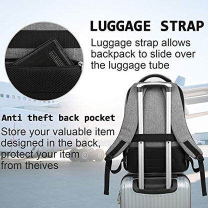 Volher Laptop Backpack,Business Travel Anti Theft Slim College Backpack - color: Grey, size: 15.6 Inch, style: Laptop