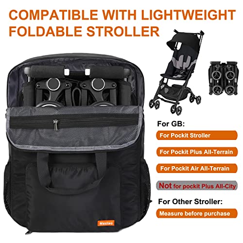 Mactso Stroller Travel Bag Compatible with GB Pockit and GB Pockit Air Plus All Terrain, Lightweight Stroller Travel Backpack for Airplane (Black, M) - color: Black, size: Medium