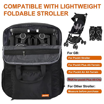 Mactso Stroller Travel Bag Compatible with GB Pockit and GB Pockit Air Plus All Terrain, Lightweight Stroller Travel Backpack for Airplane (Black, M) - color: Black, size: Medium