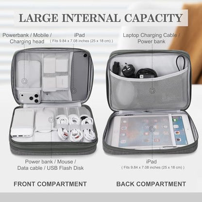 FYY Electronic Organizer, Travel Tech Pouch Bag, Extra Large, Dark Grey - color: Dark Grey, size: 10.8 x 8 x 3.15 inches