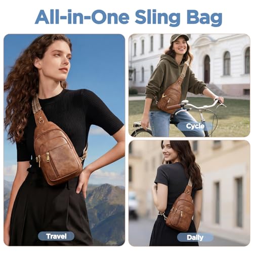 Anti Theft Crossbody Bags for Women RFID Sling Purse Travel - color: Black