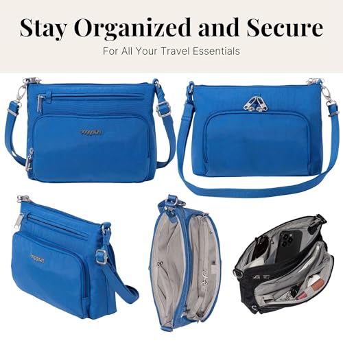Baggallini Securtex Anti-Theft Keepsake Crossbody - color: Lapis