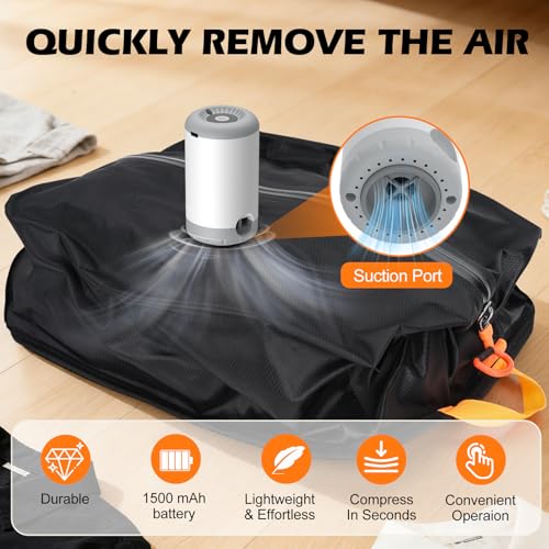 Fantictas Vacuum Bags for Travel, 2x24L Compression Bags with Wireless Pump - size: 2PACK-24L