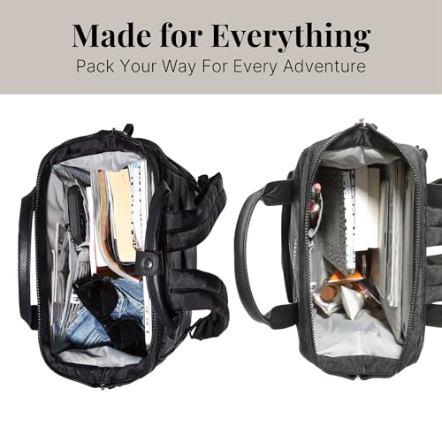 Baggallini Soho Backpack - Travel Laptop Backpack for Women - Lightweight Water-Resistant Luggage Bag, Black - color: Black Twill