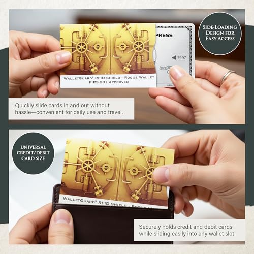 ROGUE WALLET RFID Blocking Credit Card Sleeves, Gold, Durable(10 pack) - color: Gold