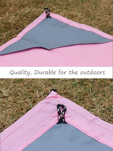 Pocket Picnic Blanket, Compact Lightweight Tarp for Camping - color: Pink/Grey, size: 55"x79"