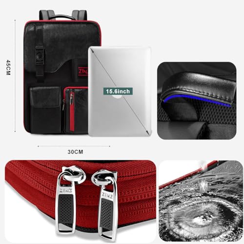 ZINZ Expandable Laptop Backpack 15 15.6 16 Inch,Black&Red - color: B01rd01