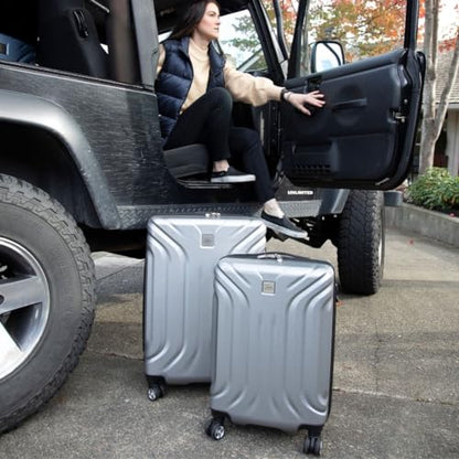 Skyway Nimbus 4.0 Expandable, Durable Hardside, 4 Wheel Spinner, Lightweight Suitcase, Unisex, Stylish, Shiny Silver, 2-Piece Luggage Set, (20" & 28") - color: Shiny Silver, size: 2-Piece Set (20, 28)