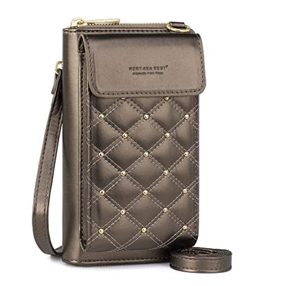 Montana West Crossbody Cell Phone Purse for Women RFID Blocking Cellphone Wallet - color: Bronze