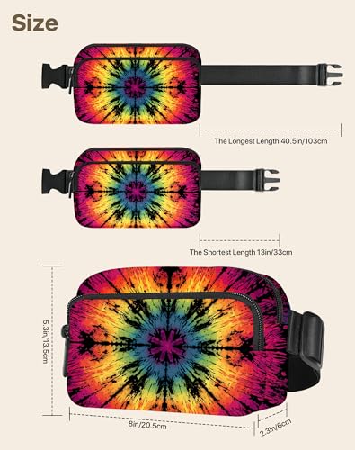 Tie Dye Fanny Pack Travel Belt Bag Waterproof Small Crossbody Bags for Women Waist Pouch for Running Hiking Cycling - color: Dark Red