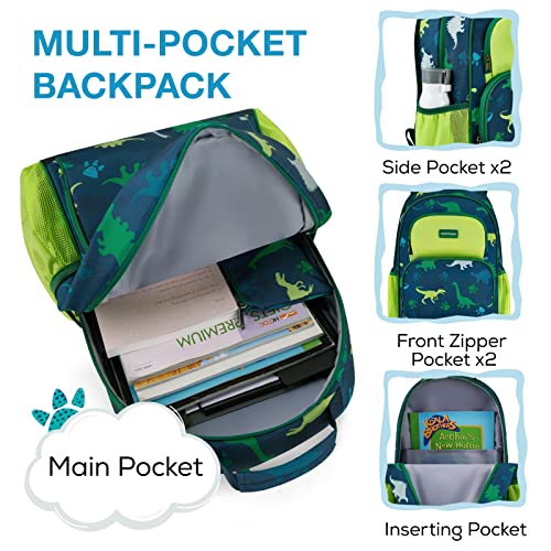 mommore Kids Backpack Set Kindergarten School Bookbag for Boys Girls 4-8 - color: A-dinosaur