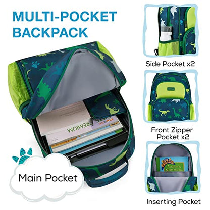 mommore Kids Backpack Set Kindergarten School Bookbag for Boys Girls 4-8 - color: A-dinosaur
