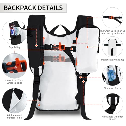 Small Hiking Backpack Packable Lightweight for Women Men - color: White, size: 15L
