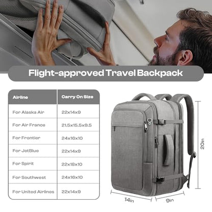 Laptop Backpack, Travel Friendly, Fits with 17.3 Laptop Bag - color: Grey, size: XX-Large