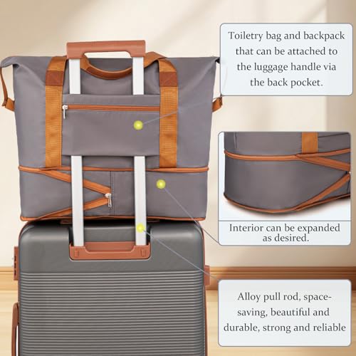 Cobens Luggage Sets 5 Piece with Spinner Wheels, 20/24/28inch - color: Gray