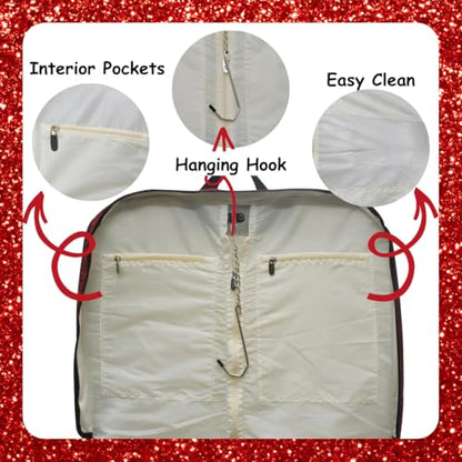 NGIL Glitter Travel Hanging Garment Bag (Glitter-Red) - color: Glitter-Red
