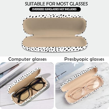 Glasses Case Hard Shell Eyeglass Protective Case Eyeglasses Holder Box with Cleaning Cloth for Women Girls Men Cute - color: L1-speckle