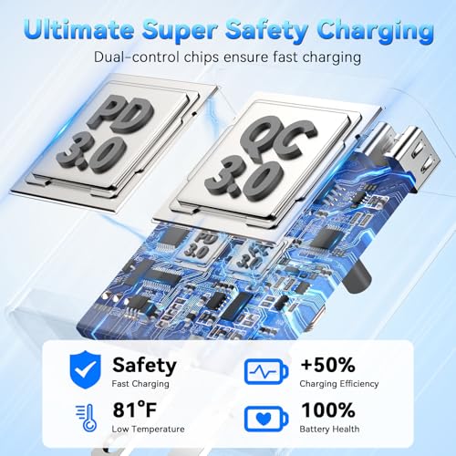 USB C 고속 충전기 블록, 60W 아이폰 USB 타입 C 벽 충전 전원 블록 - color: 오렌지-3팩