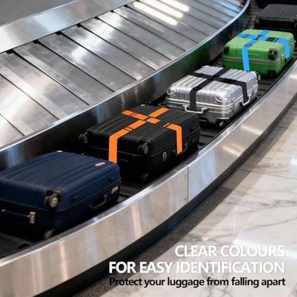 BILIONE Cross Luggage Straps and Luggage Tags Set (Blue)