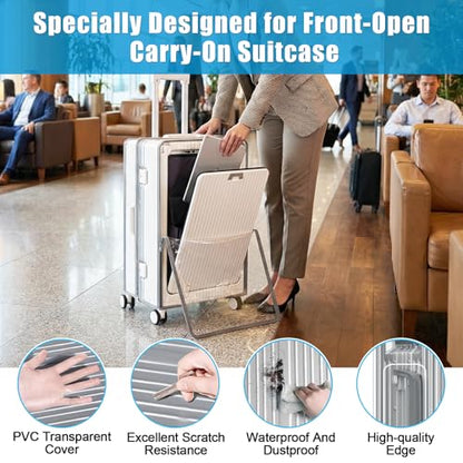 Yotako Clear Luggage Cover Protector with Front Pocket Zipper 32 Inch - color: 80%clear 20%grey, size: 32inch