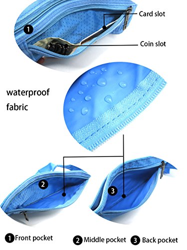 Naoki Outdoor Sports Running Jogging Cycling Hiking Camping Climbing Travel Ultra-thin Waterproof Polyester Waist Pack/Bag Runner Belt(Sky Blue) - color: Z-Sky Blue