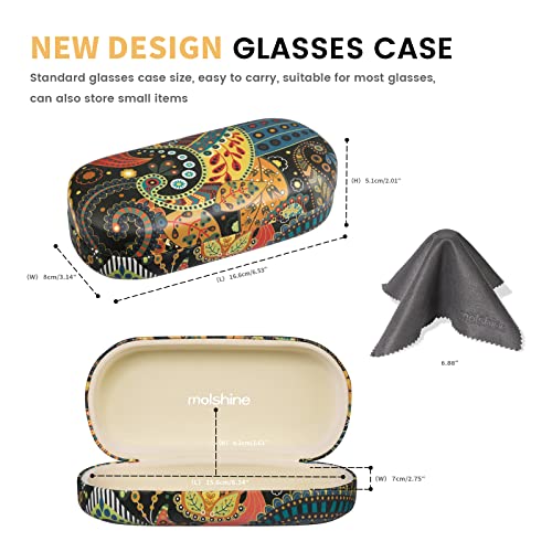 molshine Hard Shell Sunglasses Case,Classic Large Glasses Case for Women Men,Sunglass Eyeglasses - color: Light Yellow