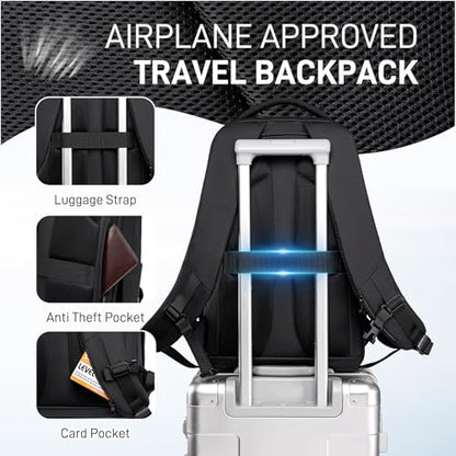 FENRUIEN 15.6 Inch Business Laptop Backpack for Men, Black - style: Regular Backpack