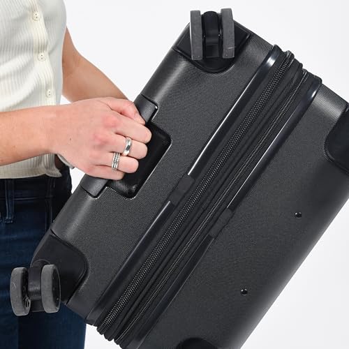 Sherpani Meridian, 26 Inch Hardshell Rolling Checked Luggage (Black) - color: Black, size: 26-Inch Checked