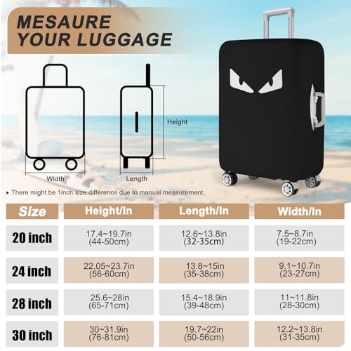 20 Inch Fabric Suitcase Cover (White Eye) - color: Black Fabric, size: 20" Suitcase Cover.