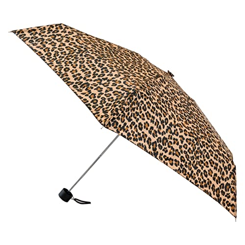 totes Kompakter Regenschirm mit automatischem Öffnen und Schließen, mit NeverWet und Sonnenschutz - color: Leopard, size: One Size