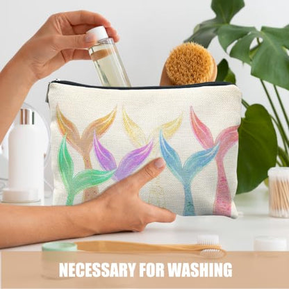 Colorful Glitter Mermaid Ocean Beach Cosmetic Makeup Bag for Women - color: Colorful Glitter Mermaid Ocean Beach