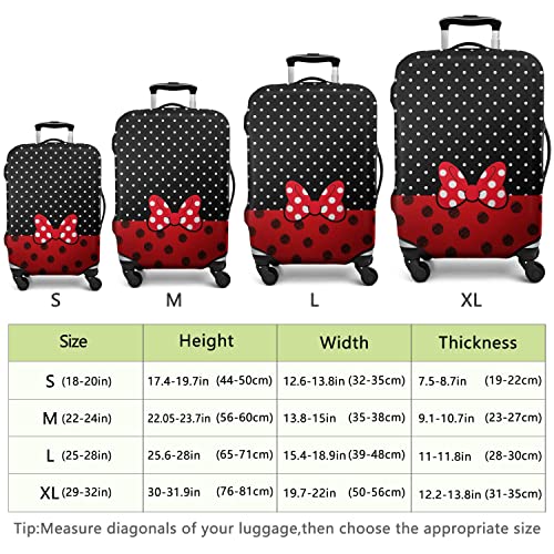 Red Bow Luggage Cover Protector Fit 29-32 Inch, Black - color: Luggage Cover-4, size: XL(29-32in)