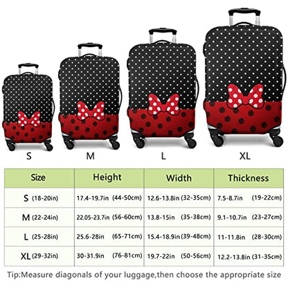 Red Bow Luggage Cover Protector Fit 18-20 Inch, Black - color: Luggage Cover-4, size: S(18-20in)