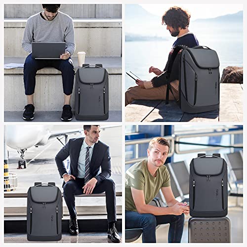 BANGE Business Smart Backpack Waterproof fit 15.6 Inch Laptop Backpack with USB Charging Port,Travel Durable Backpack - color: Grey, size: Medium