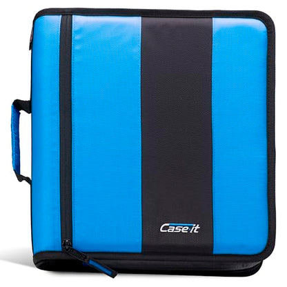 Case-it School Zipper Binder | 2" O-Rings | 350-Sheet | D-251 Denim Blue - color: Denim Blue, size: 1 Pack