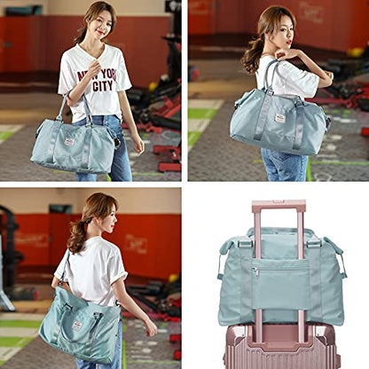 Travel Duffel Bag, Carry On Overnight Weekender Bags for Women - color: A1-Turquoise, style: Travel Bag