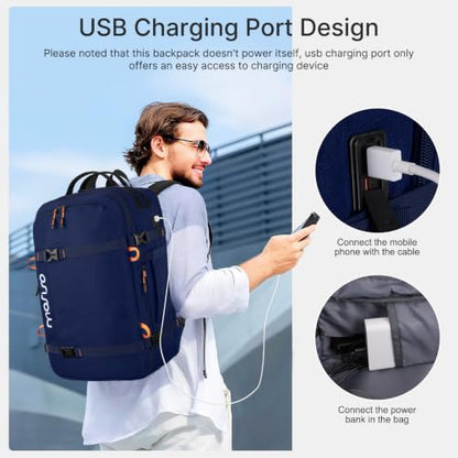 MOSISO 40L Travel Backpack for Men, Large Rucksack Duffel Bag - color: Navy Blue