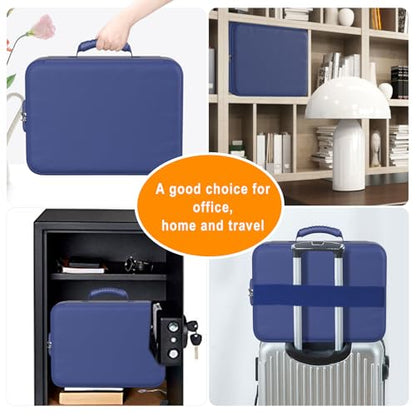 DocSafe 5200°F Fireproof Document Organizer Box with Lock, Blue (Soft) - color: Blue, size: 15"x11"x4.1"