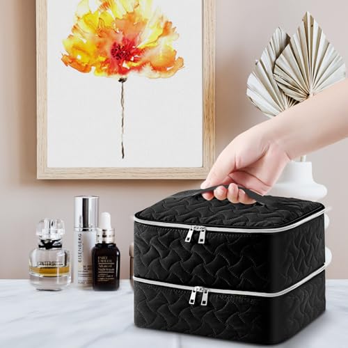 DreamGenius Nail Polish Organizer Bag Holds 42 Bottles, Black - color: Black